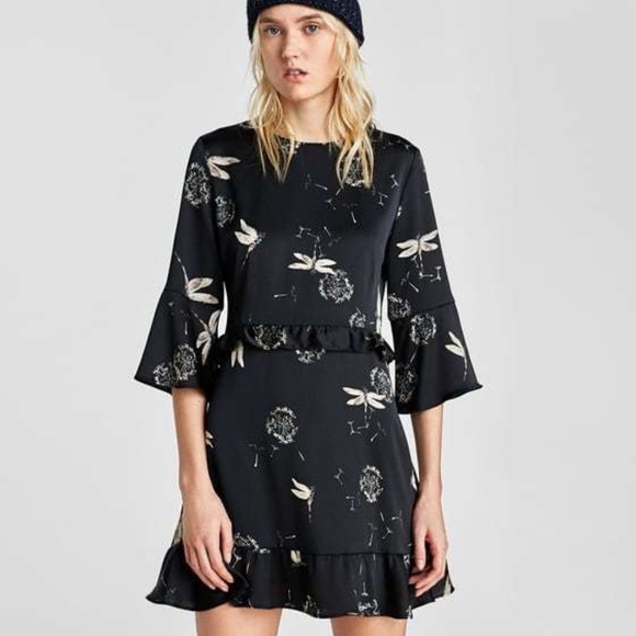 Zara Dresses & Skirts - Zara Basic Collection Dress Mini Dragonfly print
